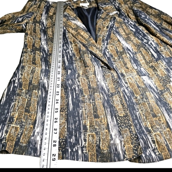 Robert Stock Women 90's Brown Small Silk Formal Casual Long Sleeve Jacket Blazer - Picture 8 of 11